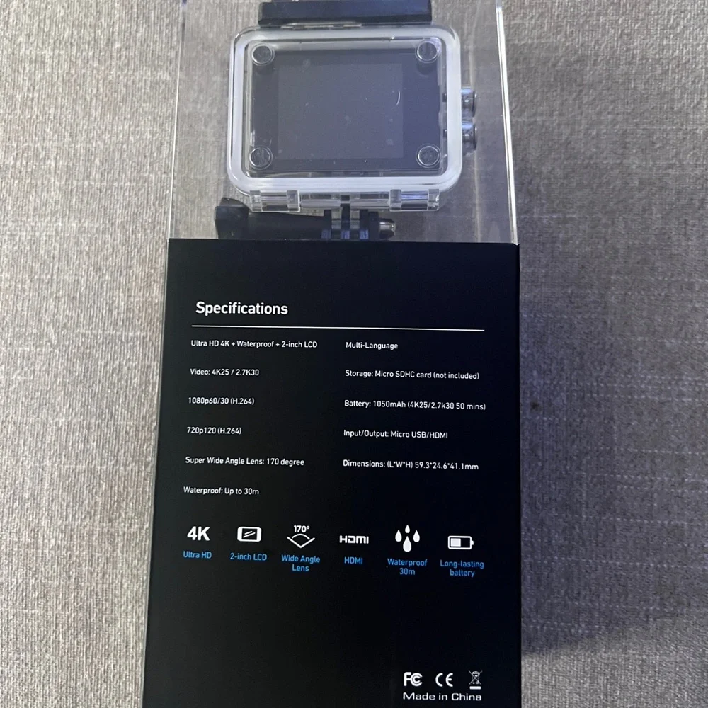 4K Ultra HD Action Camera - Black